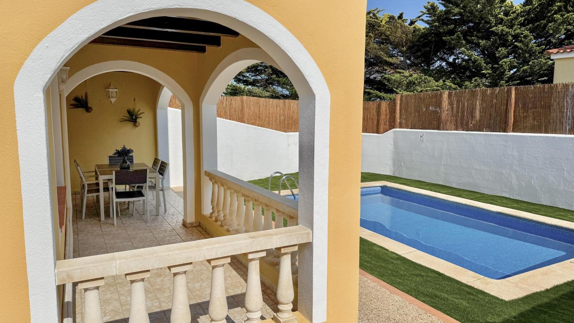 Chalet Villafranca Menorca Con Piscina Privada カラン・ボッシュ エクステリア 写真